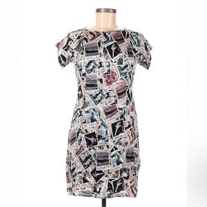 UltraChic Milano 99 Limited Edition silk polaroid tunic shift dress, med
